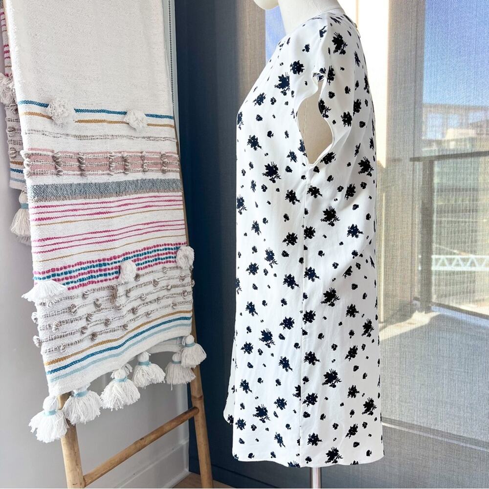 & Other Stories White Black Floral Short Sleeve Mini Dress Women’s Size 4 - Picture 4 of 9
